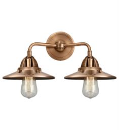 Innovations Lighting 288-2W-AC-M3-AC Nouveau 2 Railroad 2 Light 16" Metal Shade Vanity Light with LED or Incandescent Bulb Option