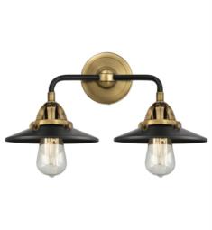 Innovations Lighting 288-2W-M6 Nouveau 2 Railroad 2 Light 16" Metal Shade Vanity Light with LED or Incandescent Bulb Option