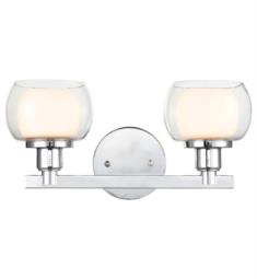 Innovations Lighting 330-2W-CLW Cairo 2 Light 15" White and Clear Glass Vanity Light with LED or Halogen Bulb Option