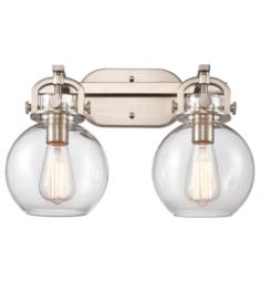 Innovations Lighting 410-2W-7CL Newton Sphere 2 Light 17" Clear Glass Vanity Light with LED or Incandescent Bulb Option