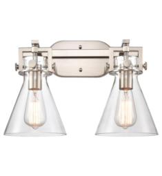 Innovations Lighting 411-2W-7CL Newton Cone 2 Light 17" Clear Glass Vanity Light with LED or Incandescent Bulb Option