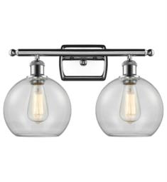 Innovations Lighting 516-2W-G122-8 Ballston Athens 2 Light 18" Clear Glass Vanity Light with LED or Incandescent Bulb Option