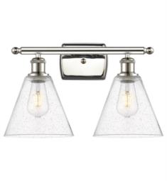 Innovations Lighting 516-2W-GBC-84 Ballston Cone 2 Light 18" Seedy Glass Vanity Light with LED or Incandescent Bulb Option