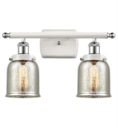 Innovations Lighting 916-2W-G58 Ballston Bell 2 Light 16" Silver Plated Mercury Glass Vanity Light with LED or Incandescent Bulb Option