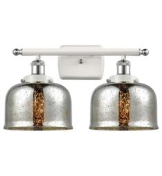 Innovations Lighting 916-2W-G78 Ballston Bell 2 Light 16" Silver Plated Mercury Glass Vanity Light with LED or Incandescent Bulb Option