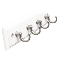 Hickory Hardware P25013-WSN Hook Rails 8" Wall Mount Robe Four Hook in Satin Nickel