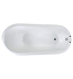Barclay CTS7H67I-WH India 67" Cast Iron Freestanding Slipper Clawfoot Soaker Bathtub with Deck Holes in White