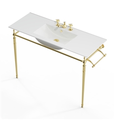 James Martin 319V47.2BRSCRM 47" Westley Console Sink with Brass Stand