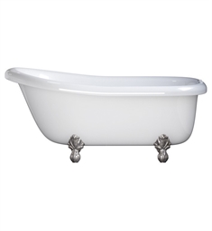 Cambridge Plumbing USA-AST60 Amber Waves 60" Acrylic Clawfoot Slipper Bathtub in Glossy White