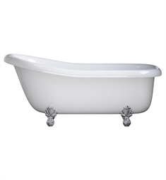 Cambridge Plumbing USA-AST66 Amber Waves 66" Acrylic Clawfoot Slipper Bathtub in Glossy White