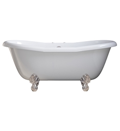Cambridge Plumbing USA-ADES Amber Waves 68" Acrylic Clawfoot Double Slipper Bathtub in Glossy White