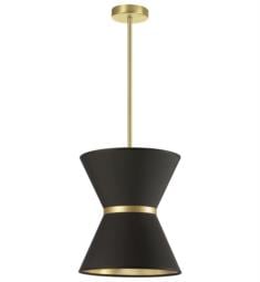 Dainolite CTN-121P-698 Caterine 1 Light 12" Incandescent Pendant Ceiling Light with Gold Ring and Black Shade