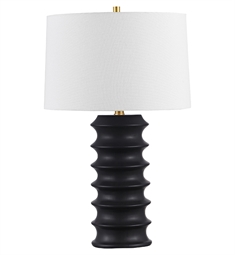 Dainolite TRC-261T-MB Terence 1 Light 16" Incandescent Freestanding Table Lamp in Matte Black with Off-White Shade
