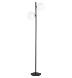 Dainolite FOL-662F Folgar 2 Light 9 3/4" Incandescent Freestanding Floor Lamp in Matte Black with White Opal Glass