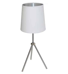 Dainolite OD3T-S-691-SC Oversized Drum 1 Light 16" Incandescent Freestanding Three Leg Table Lamp in Satin Chrome