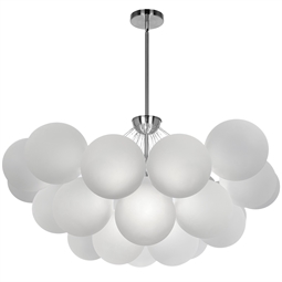 Dainolite MLS-358C-FR Miles 8 Light 35 1/2" Halogen One Tier Chandelier Light with Frosted Glass Shade