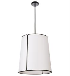Dainolite NDR-183P-WH Notched Drum 3 Light 18 1/4" Incandescent Pendant Ceiling Light with White Shade and Diffuser