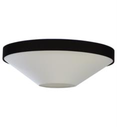 Dainolite PIA-213FH-MB-BW Pietra 3 Light 21" Incandescent Flush Mount Light in Matte Black with White with Black Shade