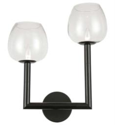 Dainolite NOR-R-112W-MB-CLR Nora 2 Light 14" Incandescent Wall Sconce in Matte Black with Clear Glass