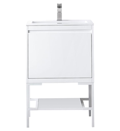 James Martin 801V23.6GWB Milan 23 5/8" Single Bathroom Vanity in Glossy White without Countertop