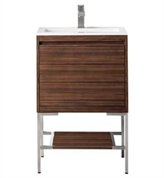 James Martin 801V23.6WLTB Milan 23 5/8" Single Bathroom Vanity in Mid Century Walnut without Countertop