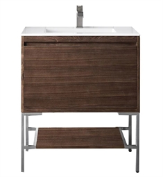 James Martin 801V31.5WLTB Milan 31 1/2" Single Bathroom Vanity in Mid Century Walnut without Countertop