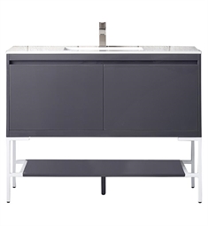 James Martin 801V47.3MGGB Milan 47 1/4" Single Bathroom Vanity in Modern Grey Glossy without Countertop