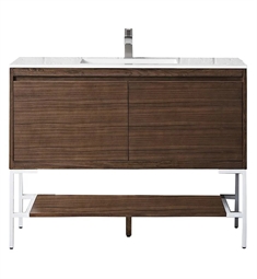 James Martin 801V47.3WLTB Milan 47 1/8" Single Bathroom Vanity in Mid Century Walnut without Countertop