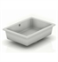 Glossy Dove Gray Solid Surface Top with Integrated Sink
