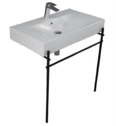 Barclay 611WH-MB Des 810 31 7/8" Single Basin Rectangular Console Bathroom Sink in White with Single Faucet Hole