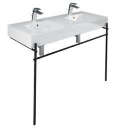 Barclay 631WH-MB Des 1210 47 5/8" Double Basin Rectangular Console Bathroom Sink in White with Single Faucet Hole