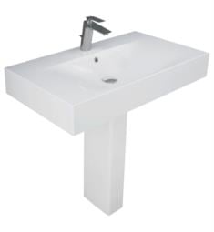 Barclay 3-61WH Des 810 31 1/2" Single Basin Rectangular Pedestal Bathroom Sink in White