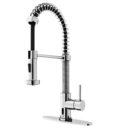 VIGO VG02001SK1 Edison 18 7/8" Single Handle Deck Mounted Pull-Down Kitchen Faucet with Touchless Sensor and Deck Plate