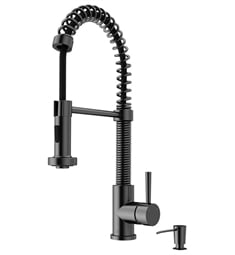 VIGO VG02001SK2 Edison 18 1/2" Single Handle Deck Mounted Pull-Down Kitchen Faucet with Touchless Sensor and Soap Dispenser