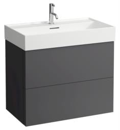 Laufen H4075920336421 Kartell 30 7/8" Wall Mount Single Basin Bathroom Vanity Base with Two Drawer in Slate Grey