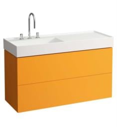 Laufen H4076480336431 Kartell 46 1/2" Wall Mount Single Basin Bathroom Vanity Base Two Drawer and Right Side Shelf in Ochre Brown