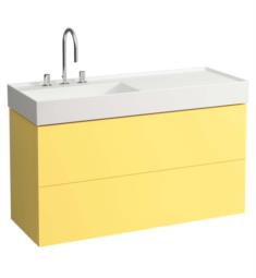Laufen H4076480336441 Kartell 46 1/2" Wall Mount Single Basin Bathroom Vanity Base Two Drawer and Right Side Shelf in Mustard Yellow