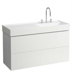 Laufen H4076490336401 Kartell 46 1/2" Wall Mount Single Basin Bathroom Vanity Base Two Drawer and Left Side Shelf in White Matte