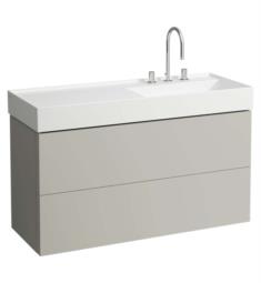 Laufen H4076490336411 Kartell 46 1/2" Wall Mount Single Basin Bathroom Vanity Base Two Drawer and Left Side Shelf in Pebble Grey