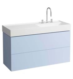 Laufen H4076490336451 Kartell 46 1/2" Wall Mount Single Basin Bathroom Vanity Base Two Drawer and Left Side Shelf in Grey Blue