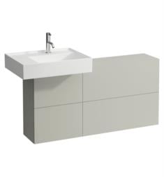 Laufen H4082910336411 Kartell 47 1/4" Wall Mount Single Basin Bathroom Vanity Base with One Door, Two Flaps and Left Side Sink in Pebble Grey