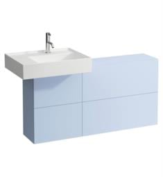 Laufen H4082910336451 Kartell 47 1/4" Wall Mount Single Basin Bathroom Vanity Base with One Door, Two Flaps and Left Side Sink in Grey Blue
