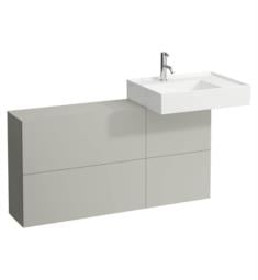 Laufen H4082920336411 Kartell 47 1/4" Wall Mount Single Basin Bathroom Vanity Base with One Door, Two Flaps and Right Side Sink in Pebble Grey