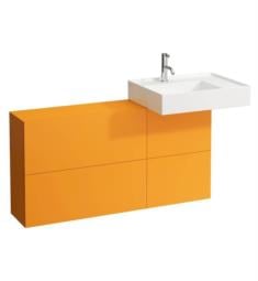 Laufen H4082920336431 Kartell 47 1/4" Wall Mount Single Basin Bathroom Vanity Base with One Door, Two Flaps and Right Side Sink in Ochre Brown