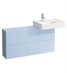 Laufen H4082920336451 Kartell 47 1/4" Wall Mount Single Basin Bathroom Vanity Base with One Door, Two Flaps and Right Side Sink in Grey Blue