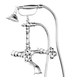 Phylrich 163-46 Couronne 15 3/8" Double Cross Handle Wall Mount Exposed Tub Filler with Handshower