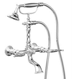 Phylrich K2393-36 Ribbon and Reed 15 3/8" Double Lever Handle Wall Mount Exposed Tub Filler with Handshower