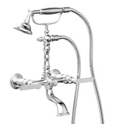 Phylrich K2393-21 Hex Modern 15 3/8" Double Lever Handle Wall Mount Exposed Tub Filler with Handshower