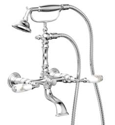 Phylrich K2393-39 Valencia 15 3/8" Double Lever Handle Wall Mount Exposed Tub Filler with Handshower