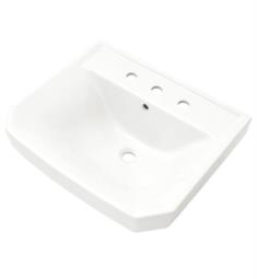Gerber G0013568 Viper 21 7/8" Single Bowl Petite Pedestal Rectangular Bathroom Sink in White with 8" Centers
